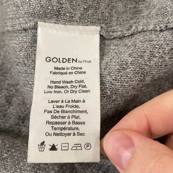 Aritzia Golden by TNA Roohan grey alpaca wool blend sweater poncho size XXS / XS - Picture 11 of 12